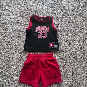 Preloved Kids' Black and Red Tank Top and Shorts Set